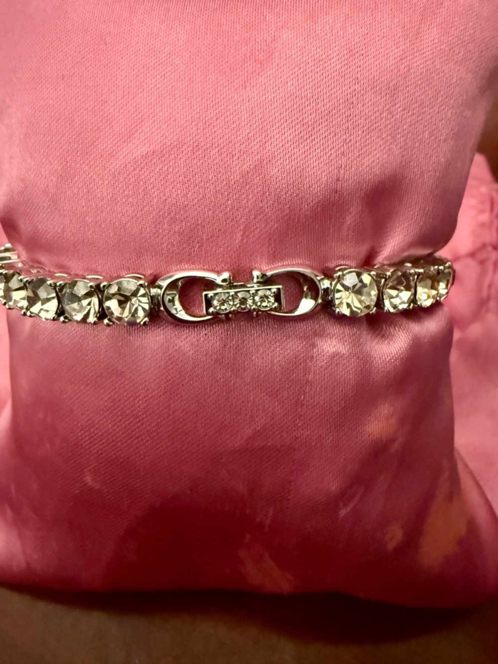 Coach Silver Crystal Tennis Bracelet